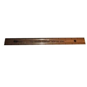 Vtg Vernon company Newton Iowa Advertising Metal 12" Ruler